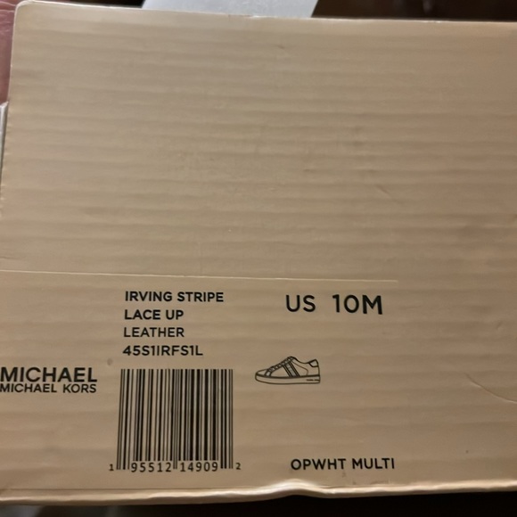 NIB MICHAEL MICHAEL KORS IRVING STRIPE LACE UP LEATHER sneakers SZ10 new in box - Picture 8 of 11